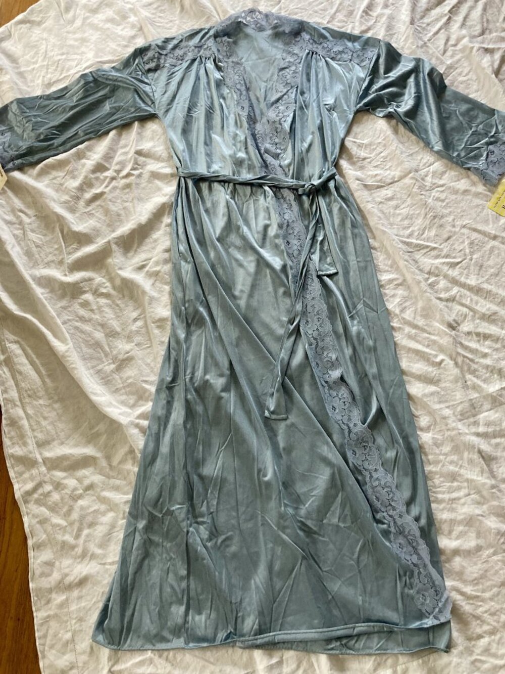 NWT Vintage Tom Bezduda for BARAD & Co. Blue Nightgown and Robe Set M USA - Picture 7 of 16